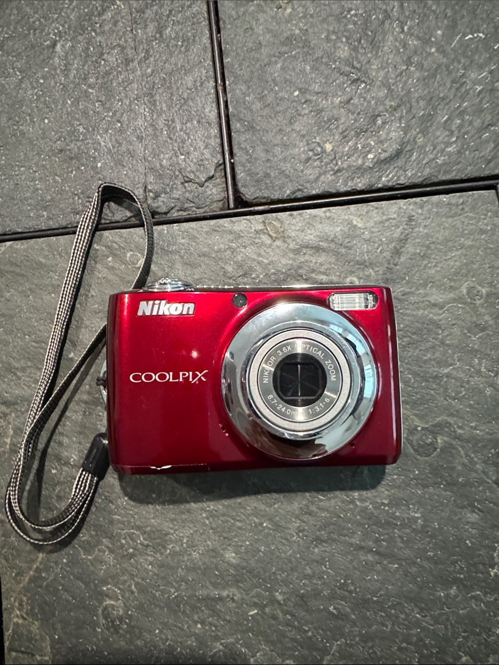 Nikon COOLPIX Compact Digital Camera - Red with Wrist Strap
